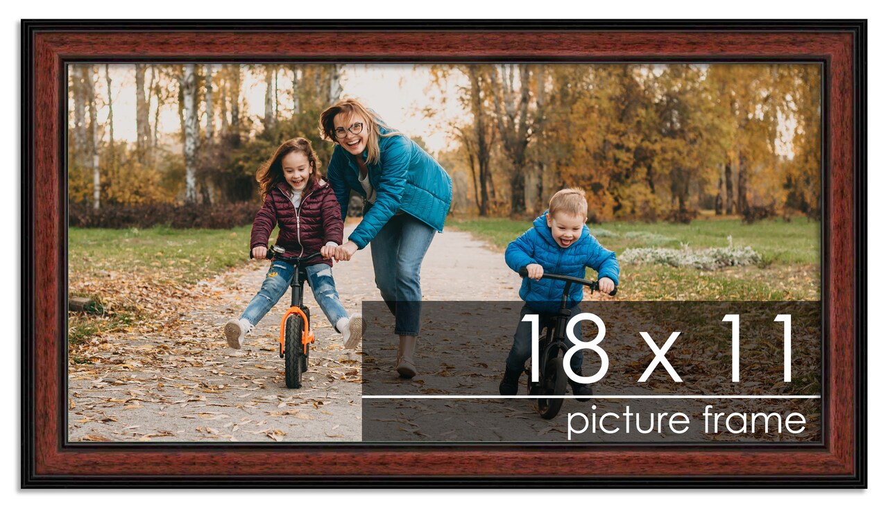 11x18 Decor Picture Frame with UV-Resistant Acrylic & Acid Free Backing, Available in 2 Finishes - Black and Brown